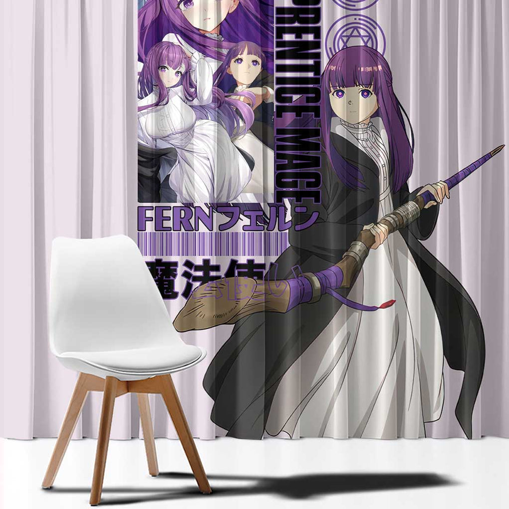 Fern V2 Frieren Beyond Journey’s End Window Curtain Anime Style