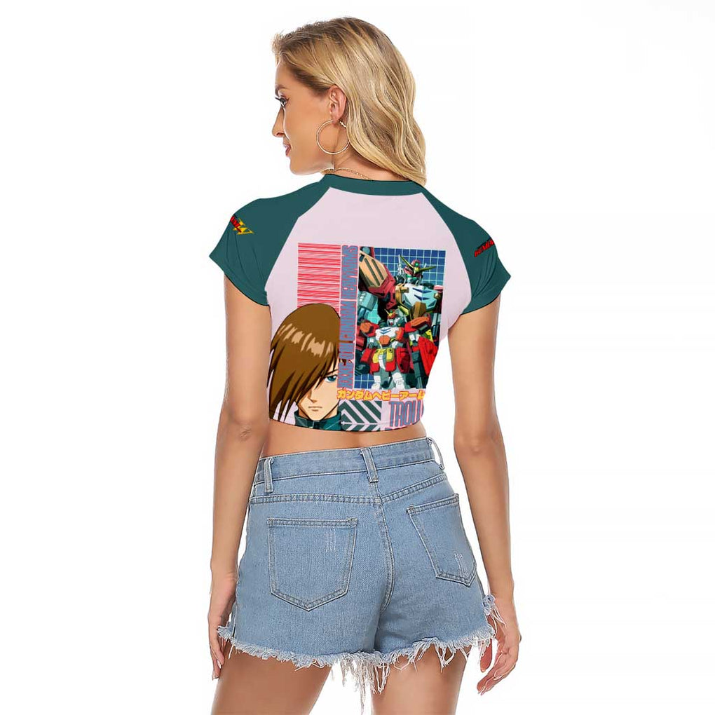 Heavyarms x Trowa Barton Gundam Wing Endless Waltz Raglan Cropped T Shirt Anime Style