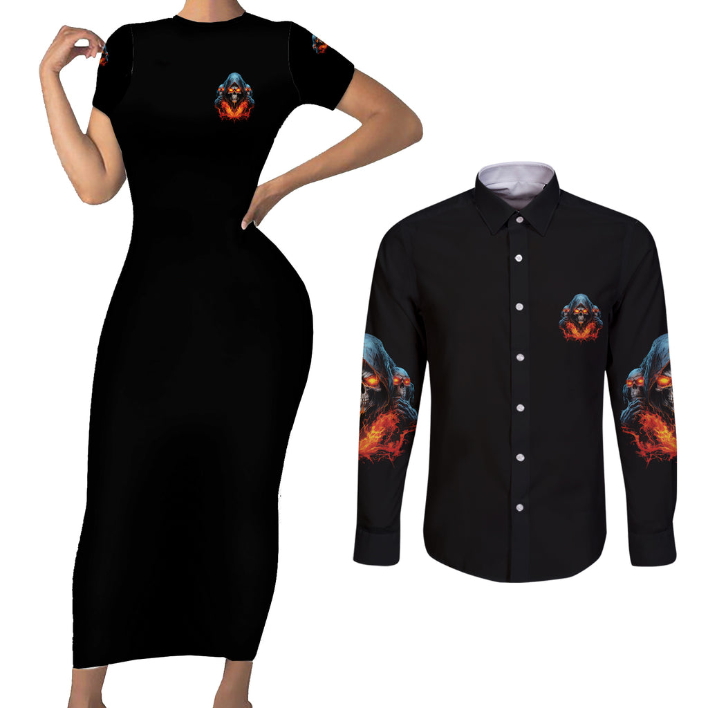 i-dont-have-trust-issues-couples-matching-short-sleeve-bodycon-dress-and-long-sleeve-button-shirt