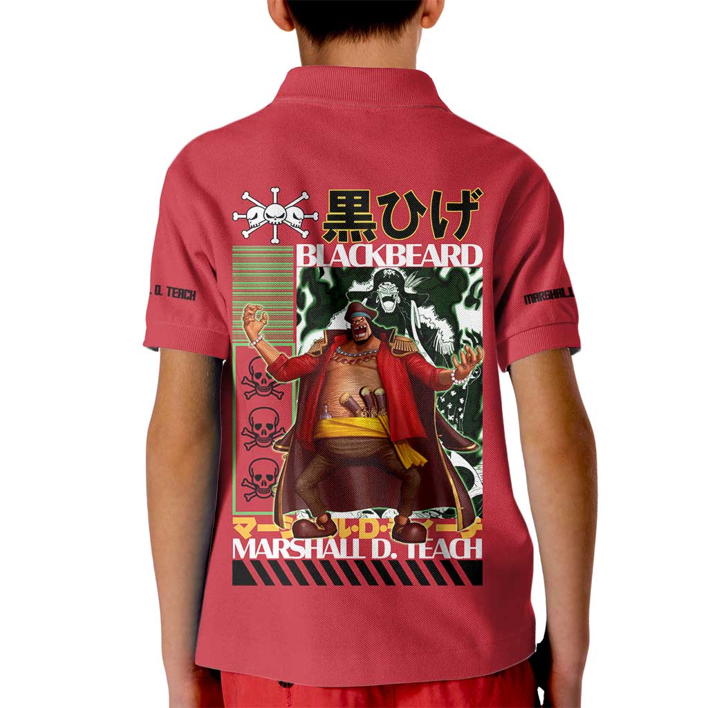 Marshall D. Teach One Piece Kid Polo Shirt Japan Anime Style - The Mazicc