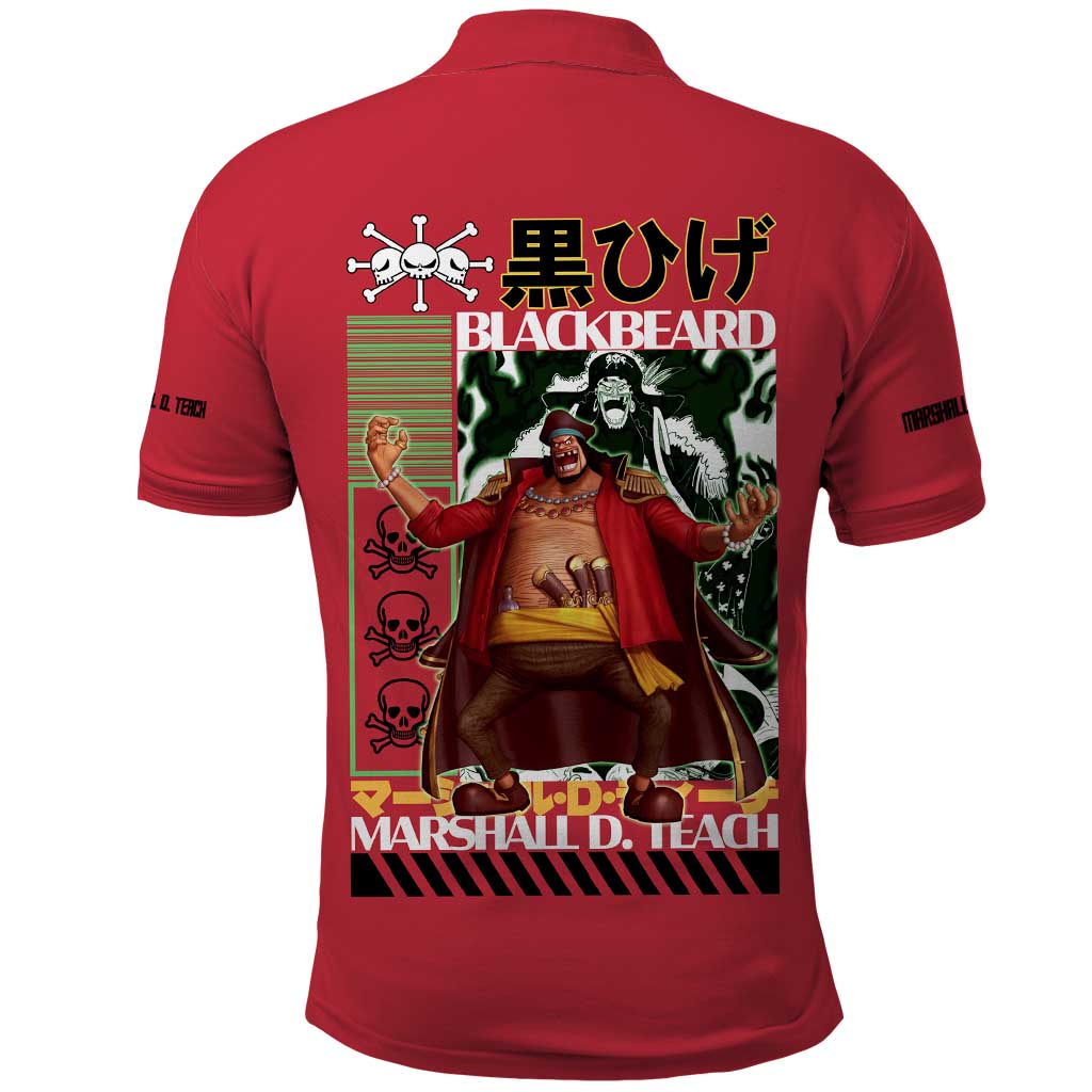 Marshall D. Teach One Piece Polo Shirt Japan Anime Style - The Mazicc