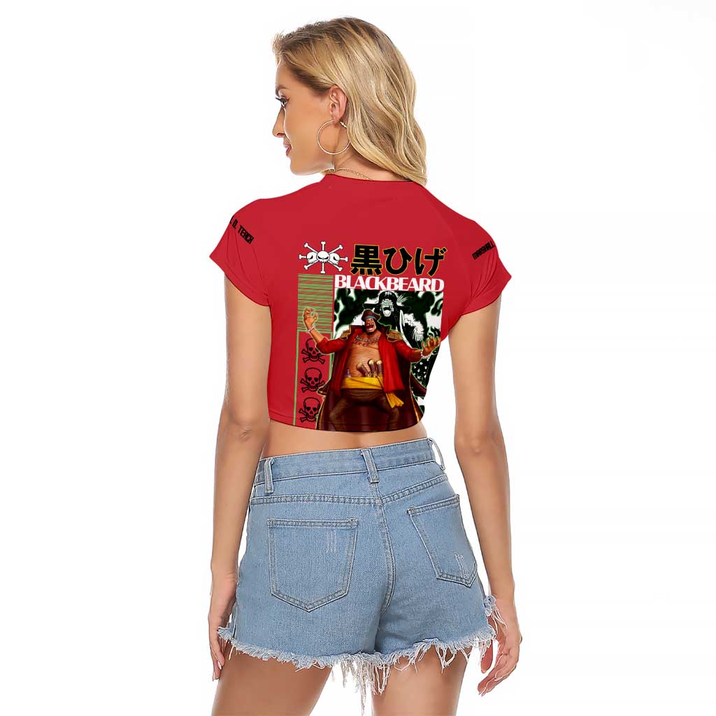 Marshall D. Teach One Piece Raglan Cropped T Shirt Japan Anime Style - The Mazicc