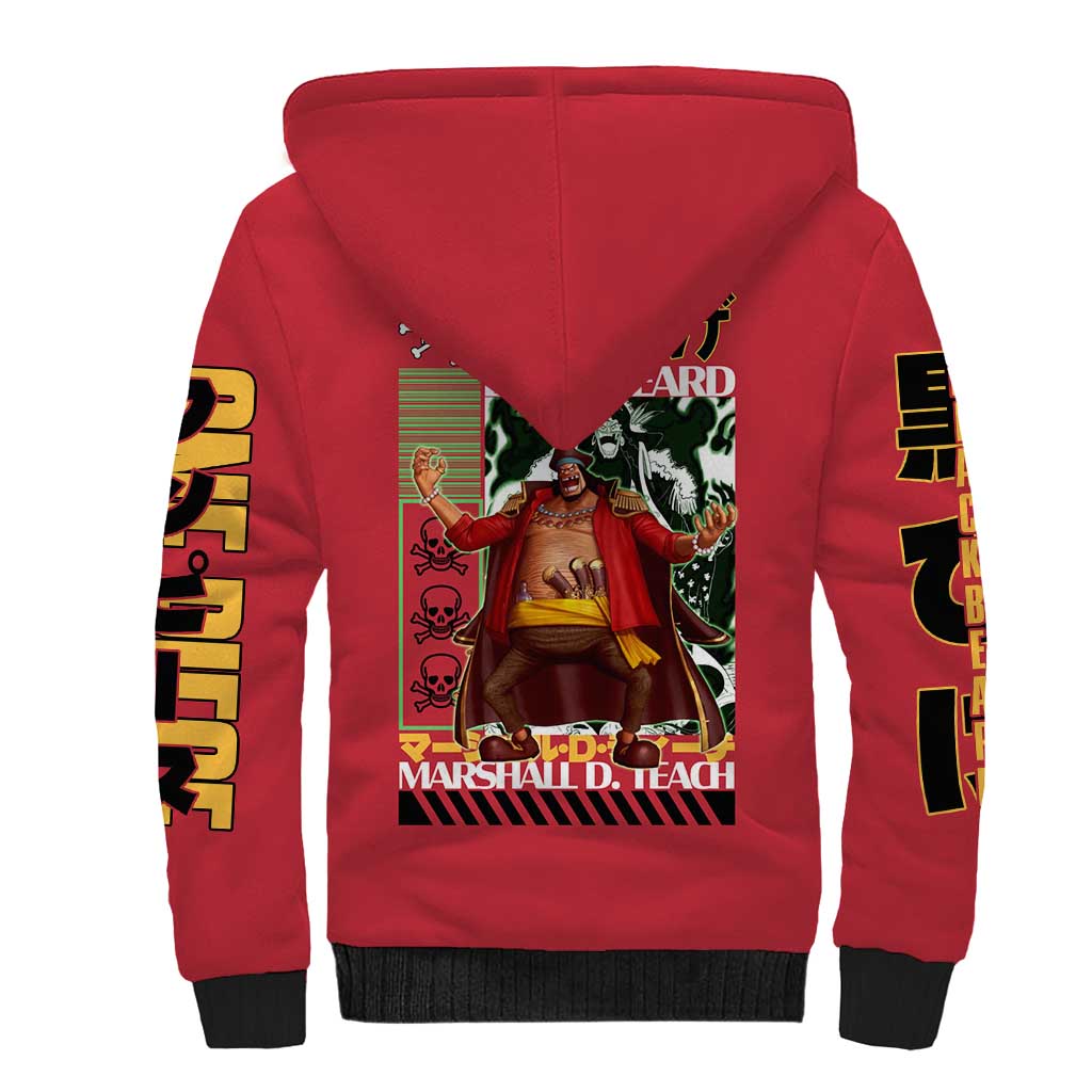Marshall D. Teach One Piece Sherpa Hoodie Japan Anime Style - The Mazicc