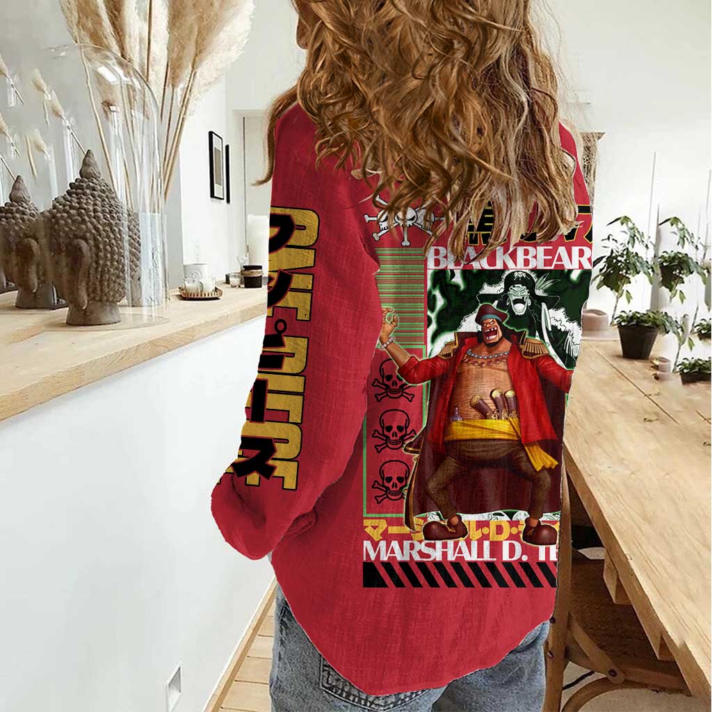 Marshall D. Teach One Piece Women Casual Shirt Japan Anime Style - The Mazicc