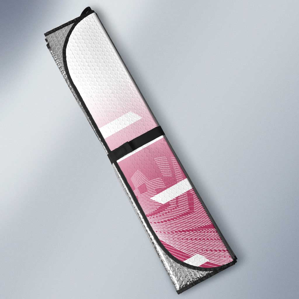 Personalized Nezuko Kamado Demon Slayer Badminton Cheerleader Auto Sun Shade with Pom Poms and Pink White Graphic Design - The Mazicc