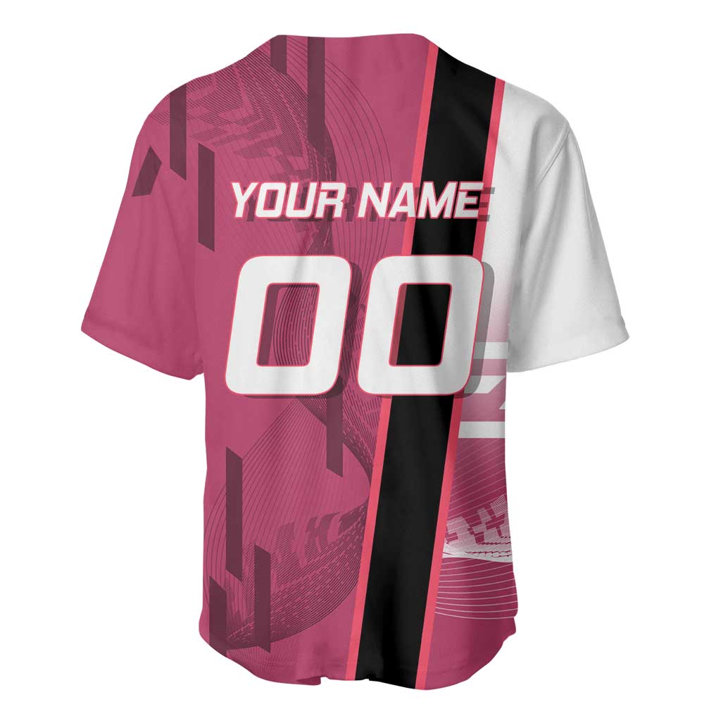 Personalized Nezuko Kamado Demon Slayer Badminton Cheerleader Baseball Jersey with Pom Poms and Pink White Graphic Design - The Mazicc