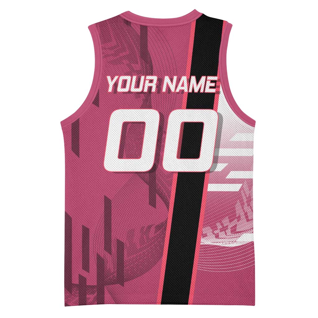 Personalized Nezuko Kamado Demon Slayer Badminton Cheerleader Basketball Jersey with Pom Poms and Pink White Graphic Design - The Mazicc