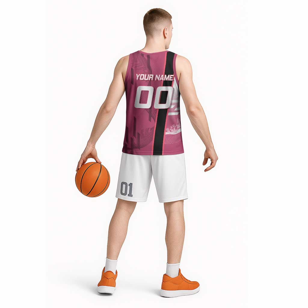 Personalized Nezuko Kamado Demon Slayer Badminton Cheerleader Basketball Jersey with Pom Poms and Pink White Graphic Design - The Mazicc