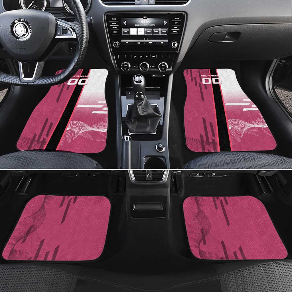 Personalized Nezuko Kamado Demon Slayer Badminton Cheerleader Car Mats with Pom Poms and Pink White Graphic Design - The Mazicc
