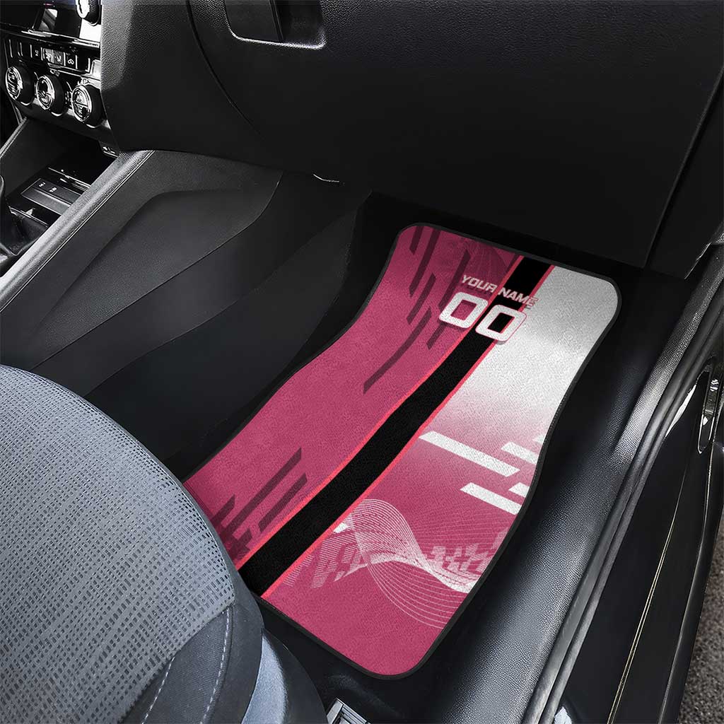 Personalized Nezuko Kamado Demon Slayer Badminton Cheerleader Car Mats with Pom Poms and Pink White Graphic Design - The Mazicc