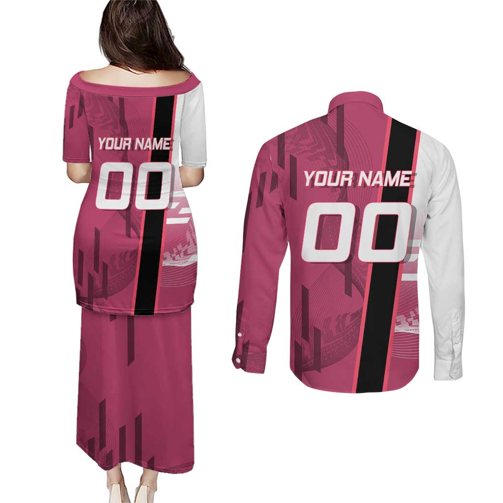Personalized Nezuko Kamado Demon Slayer Badminton Cheerleader Couples Matching Puletasi and Long Sleeve Button Shirt with Pom Poms and Pink White Graphic Design - The Mazicc