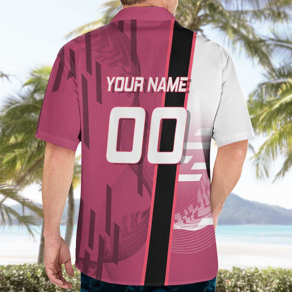 Personalized Nezuko Kamado Demon Slayer Badminton Cheerleader Hawaiian Shirt with Pom Poms and Pink White Graphic Design - The Mazicc