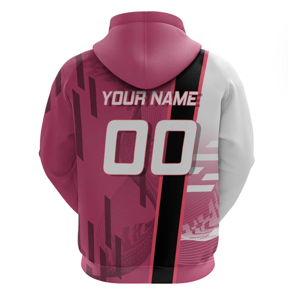 Personalized Nezuko Kamado Demon Slayer Badminton Cheerleader Hoodie with Pom Poms and Pink White Graphic Design - The Mazicc