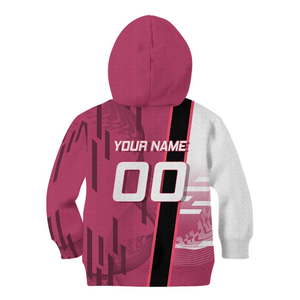 Personalized Nezuko Kamado Demon Slayer Badminton Cheerleader Kid Hoodie with Pom Poms and Pink White Graphic Design - The Mazicc