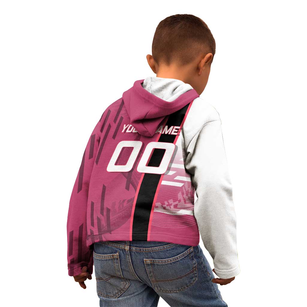 Personalized Nezuko Kamado Demon Slayer Badminton Cheerleader Kid Hoodie with Pom Poms and Pink White Graphic Design - The Mazicc
