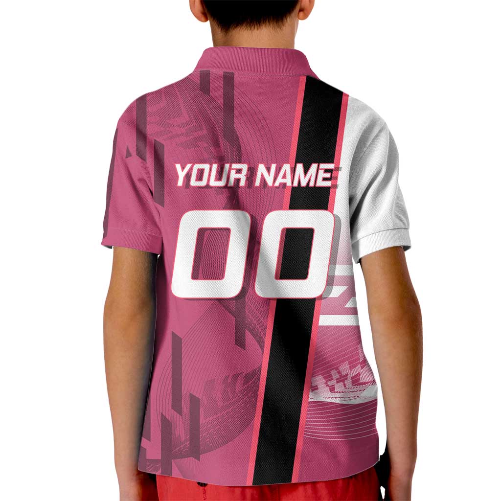 Personalized Nezuko Kamado Demon Slayer Badminton Cheerleader Kid Polo Shirt with Pom Poms and Pink White Graphic Design - The Mazicc