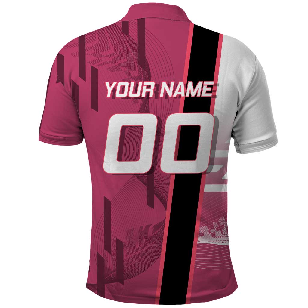 Personalized Nezuko Kamado Demon Slayer Badminton Cheerleader Polo Shirt with Pom Poms and Pink White Graphic Design - The Mazicc