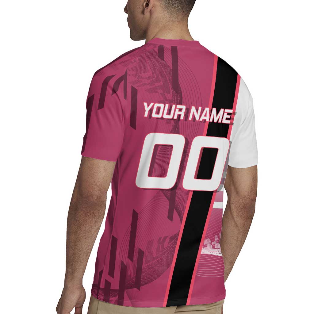Personalized Nezuko Kamado Demon Slayer Badminton Cheerleader Rugby Jersey with Pom Poms and Pink White Graphic Design - The Mazicc