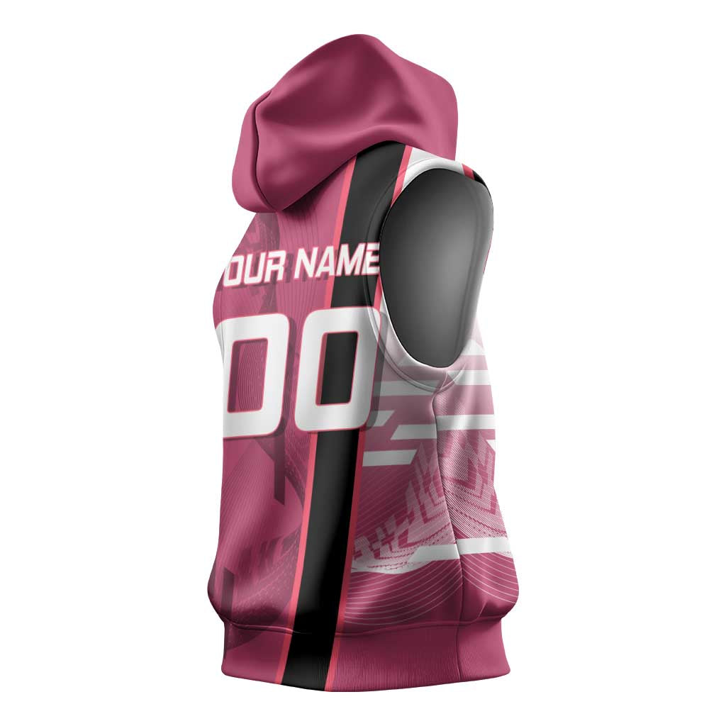 Personalized Nezuko Kamado Demon Slayer Badminton Cheerleader Sleeveless Hoodie with Pom Poms and Pink White Graphic Design - The Mazicc