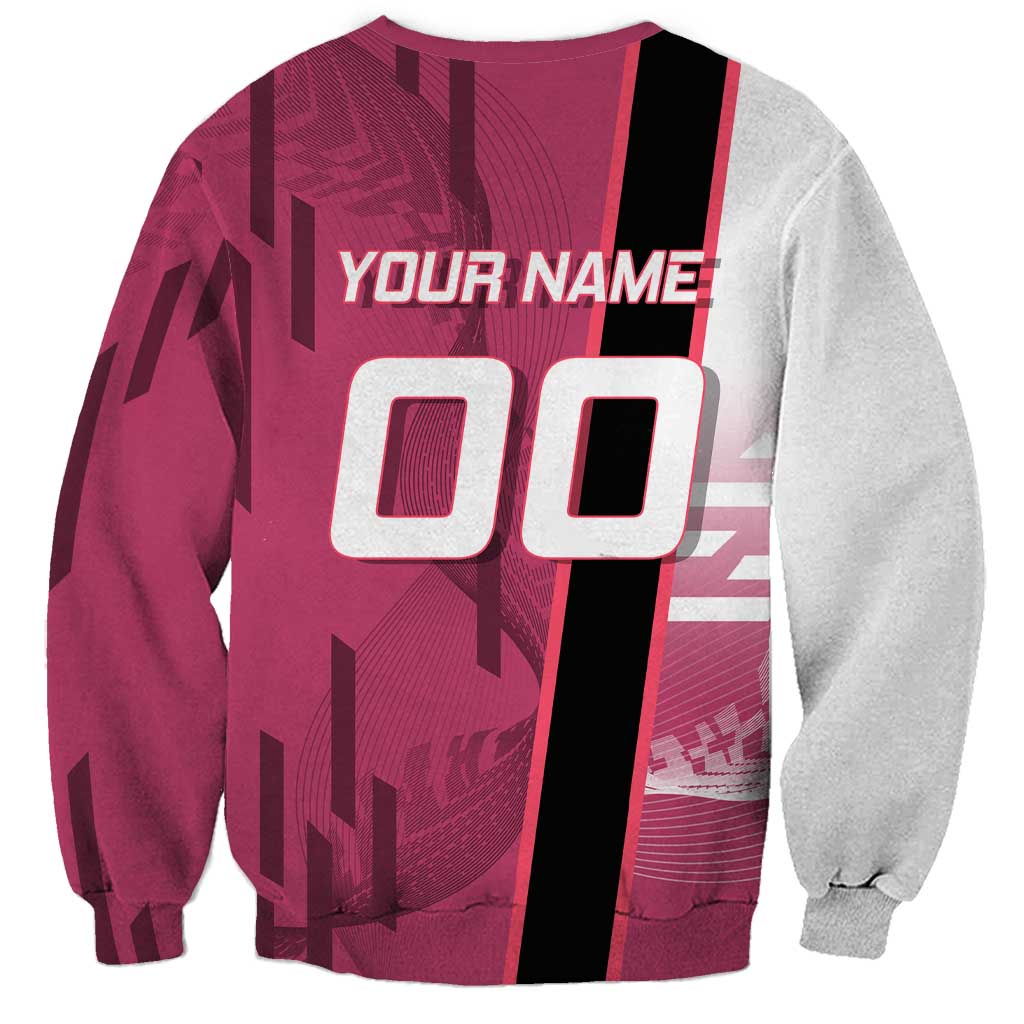 Personalized Nezuko Kamado Demon Slayer Badminton Cheerleader Sweatshirt with Pom Poms and Pink White Graphic Design - The Mazicc