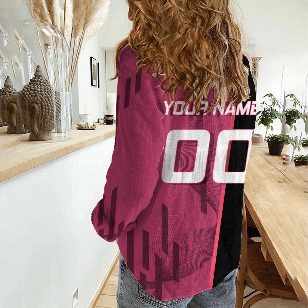 Personalized Nezuko Kamado Demon Slayer Badminton Cheerleader Women Casual Shirt with Pom Poms and Pink White Graphic Design - The Mazicc