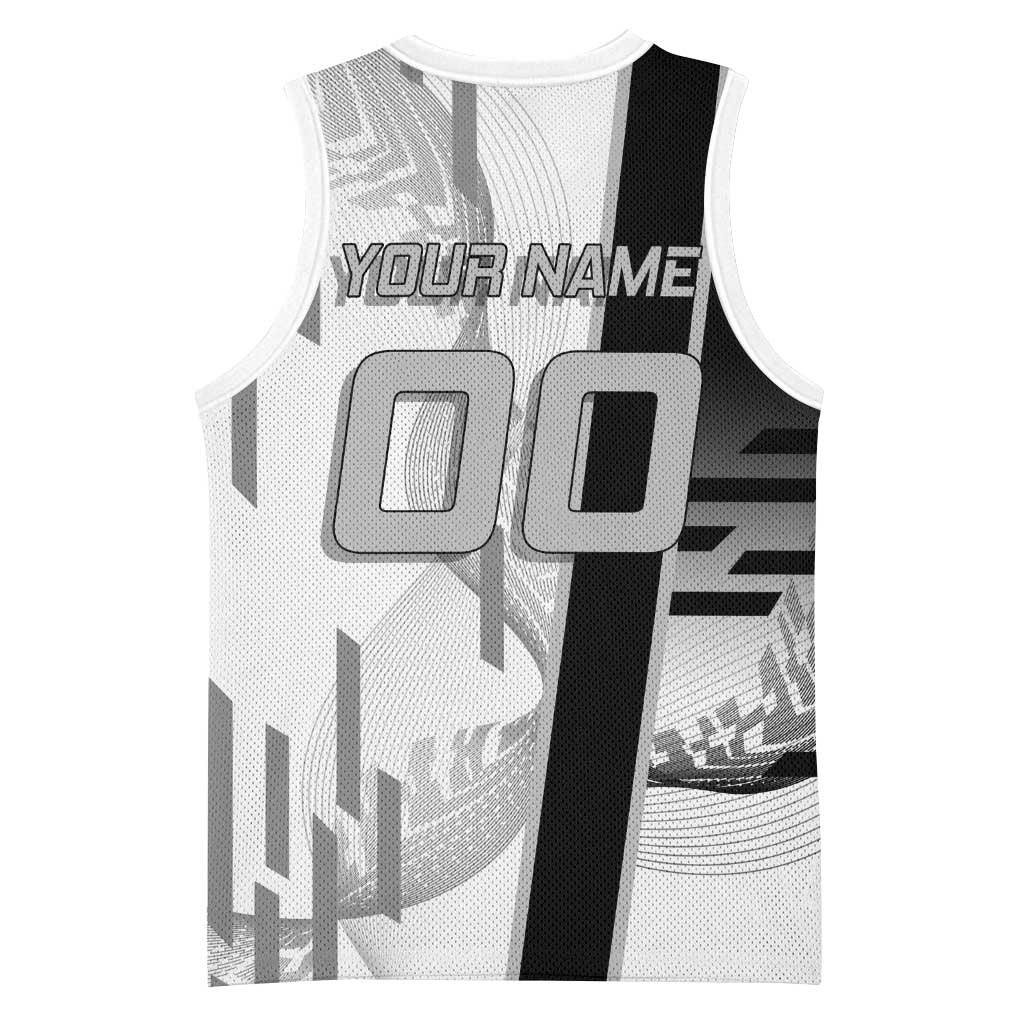 Personalized Obanai Iguro Demon Slayer Badminton Basketball Jersey with Racket Action Pose and Black White Graphic Design - The Mazicc
