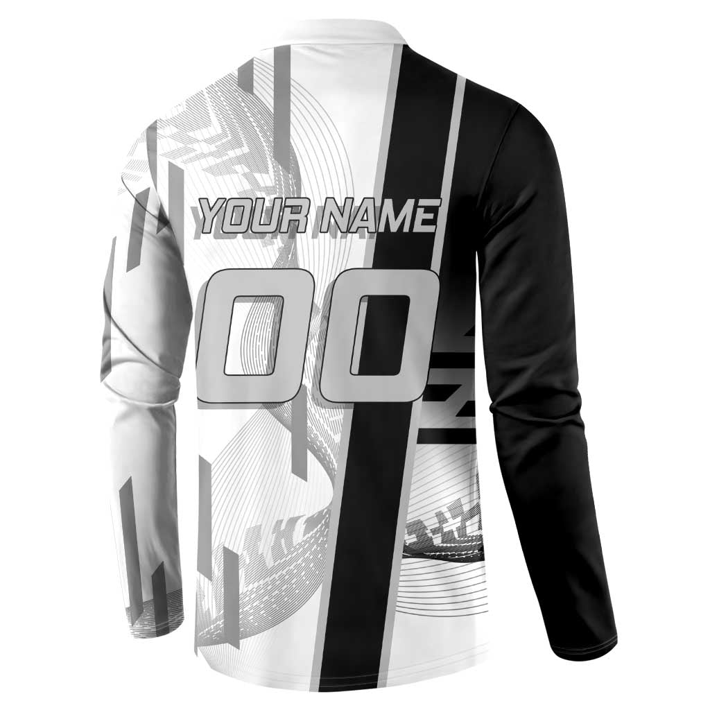 Personalized Obanai Iguro Demon Slayer Badminton Button Sweatshirt with Racket Action Pose and Black White Graphic Design - The Mazicc