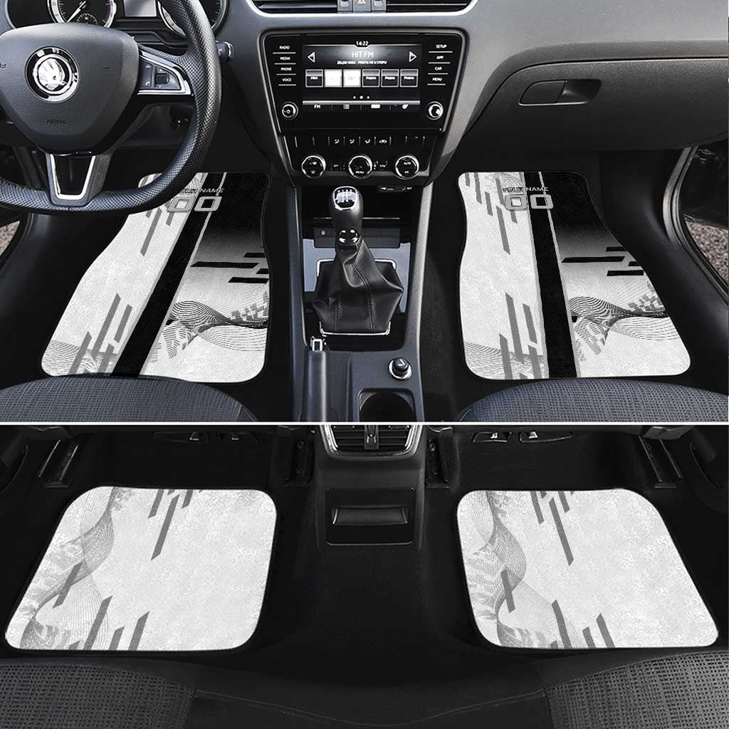 Personalized Obanai Iguro Demon Slayer Badminton Car Mats with Racket Action Pose and Black White Graphic Design - The Mazicc