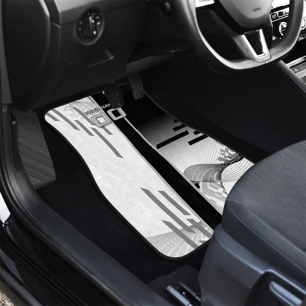 Personalized Obanai Iguro Demon Slayer Badminton Car Mats with Racket Action Pose and Black White Graphic Design - The Mazicc
