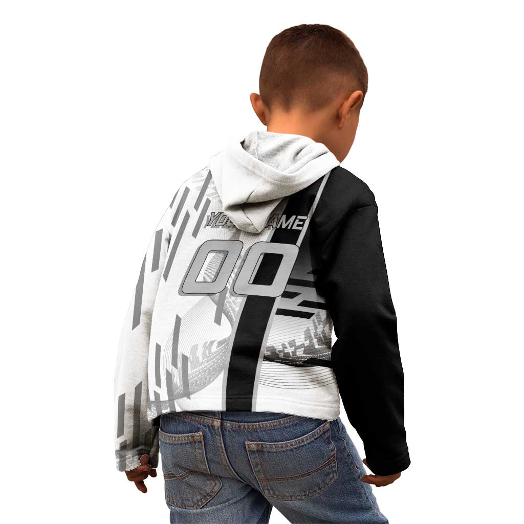 Personalized Obanai Iguro Demon Slayer Badminton Kid Hoodie with Racket Action Pose and Black White Graphic Design - The Mazicc