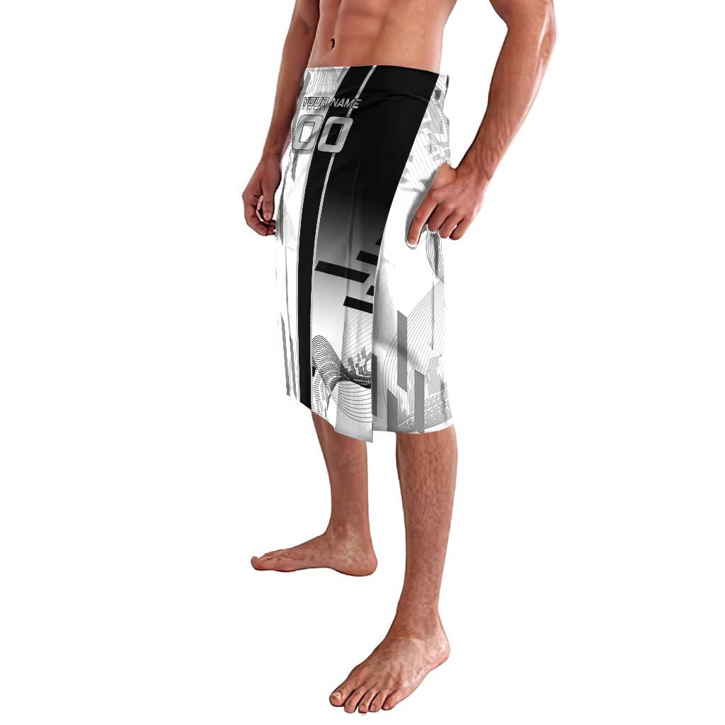 Personalized Obanai Iguro Demon Slayer Badminton Lavalava with Racket Action Pose and Black White Graphic Design - The Mazicc