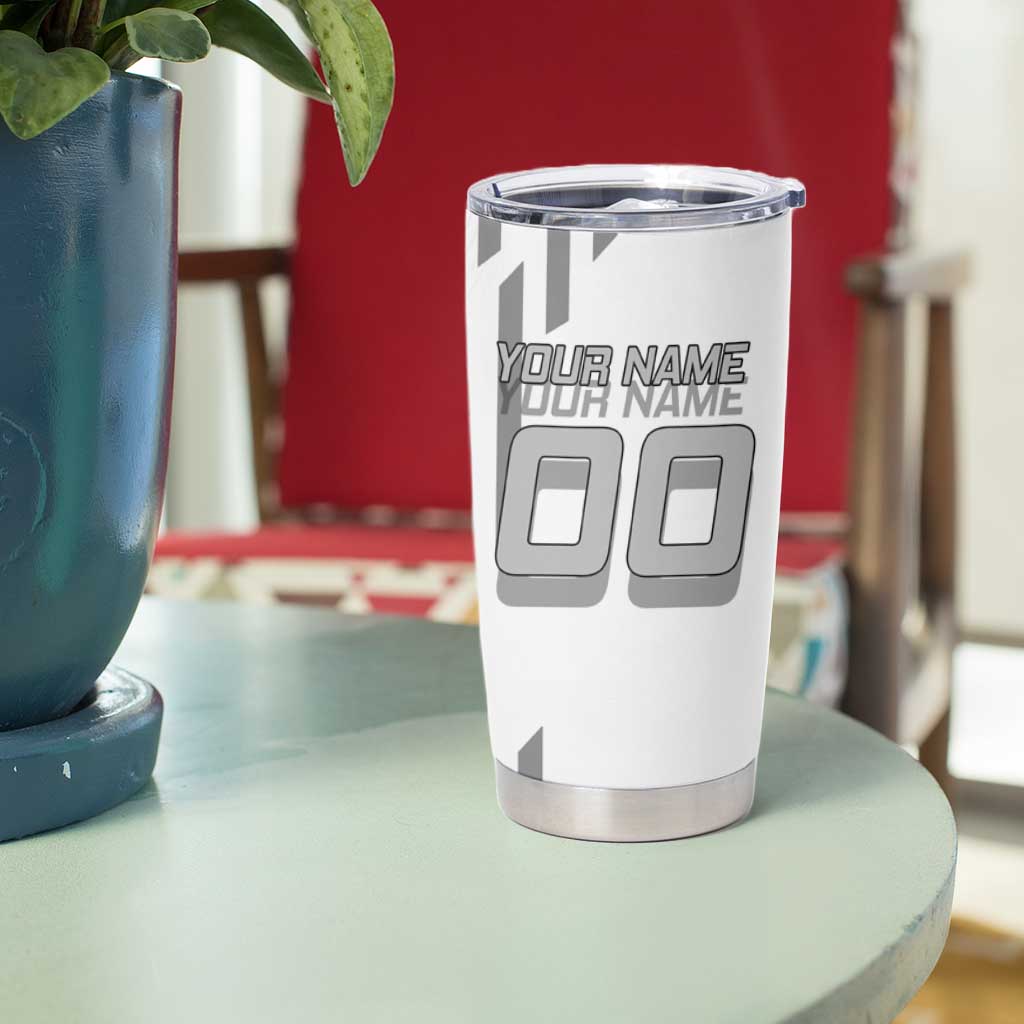 Personalized Obanai Iguro Demon Slayer Badminton Tumbler Cup with Racket Action Pose and Black White Graphic Design - The Mazicc