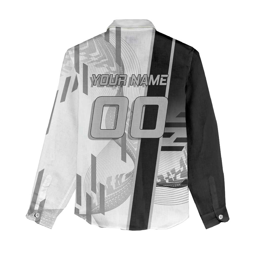 Personalized Obanai Iguro Demon Slayer Badminton Women Casual Shirt with Racket Action Pose and Black White Graphic Design - The Mazicc