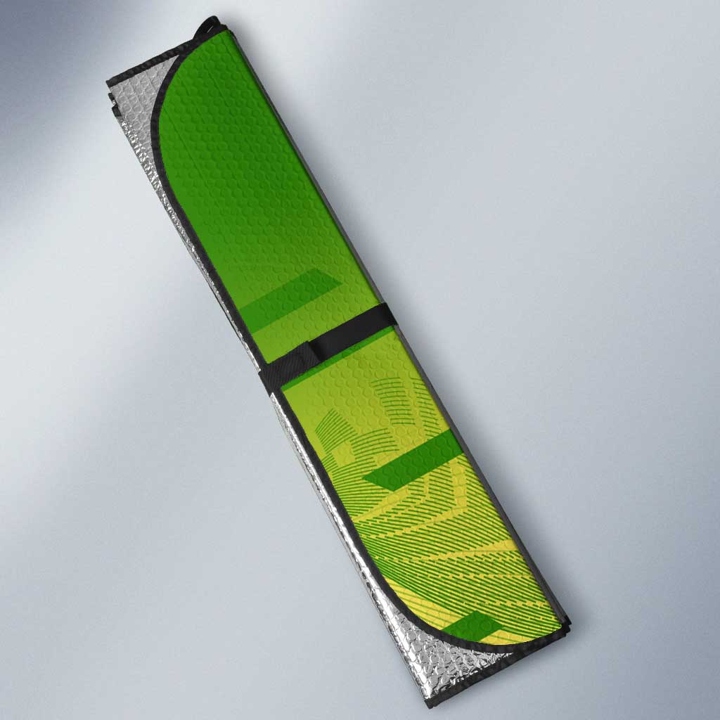 Personalized Giyuu Tomioka Demon Slayer Badminton Theme Auto Sun Shade with Racket Action Pose and Tricolor Graphic Design - The Mazicc