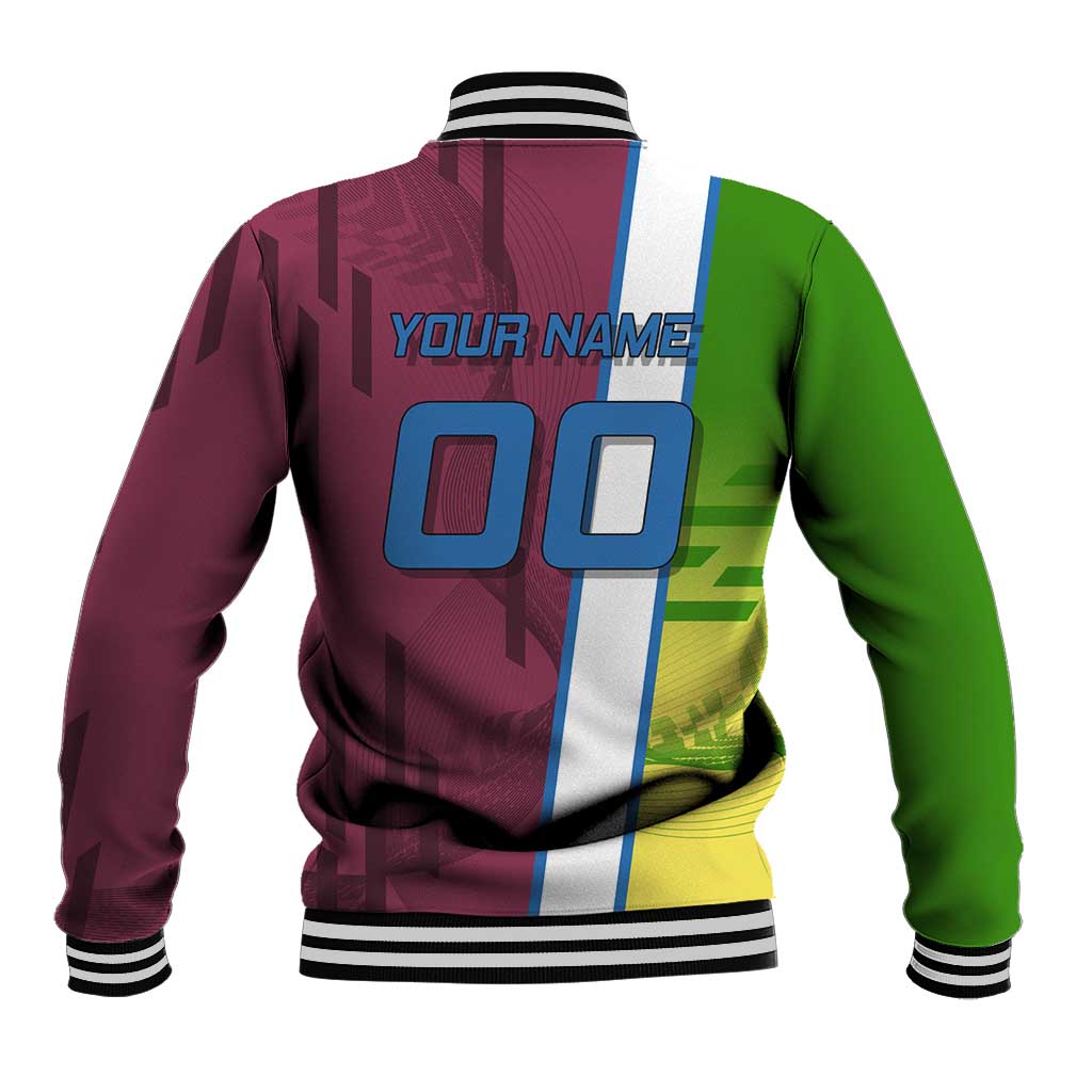Personalized Giyuu Tomioka Demon Slayer Badminton Theme Baseball Jacket with Racket Action Pose and Tricolor Graphic Design - The Mazicc