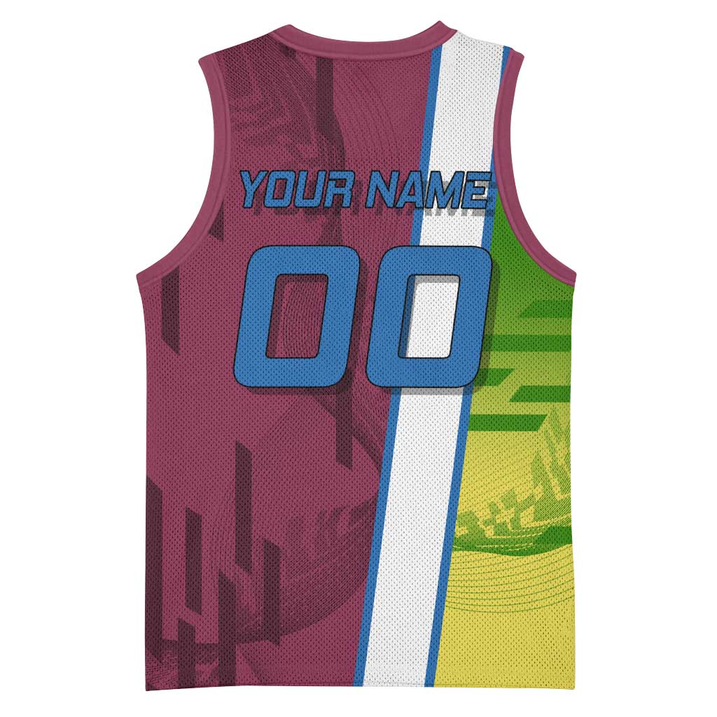 Personalized Giyuu Tomioka Demon Slayer Badminton Theme Basketball Jersey with Racket Action Pose and Tricolor Graphic Design - The Mazicc