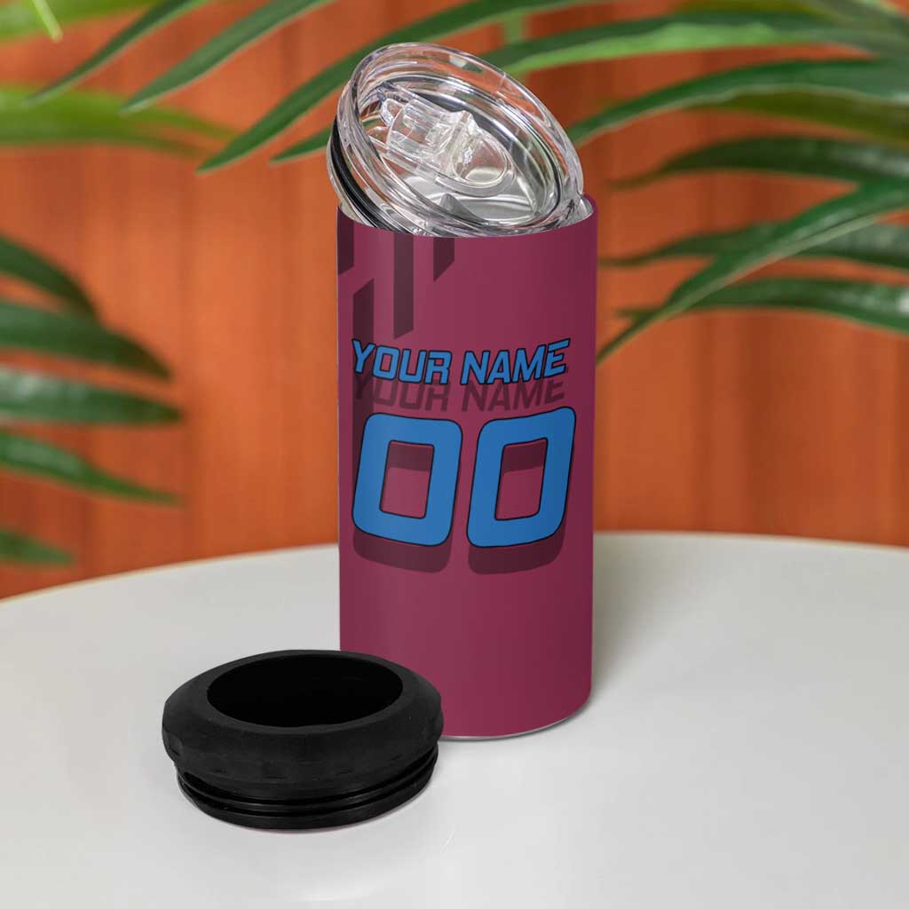 Personalized Giyuu Tomioka Demon Slayer Badminton Theme 4 in 1 Can Cooler Tumbler with Racket Action Pose and Tricolor Graphic Design - The Mazicc