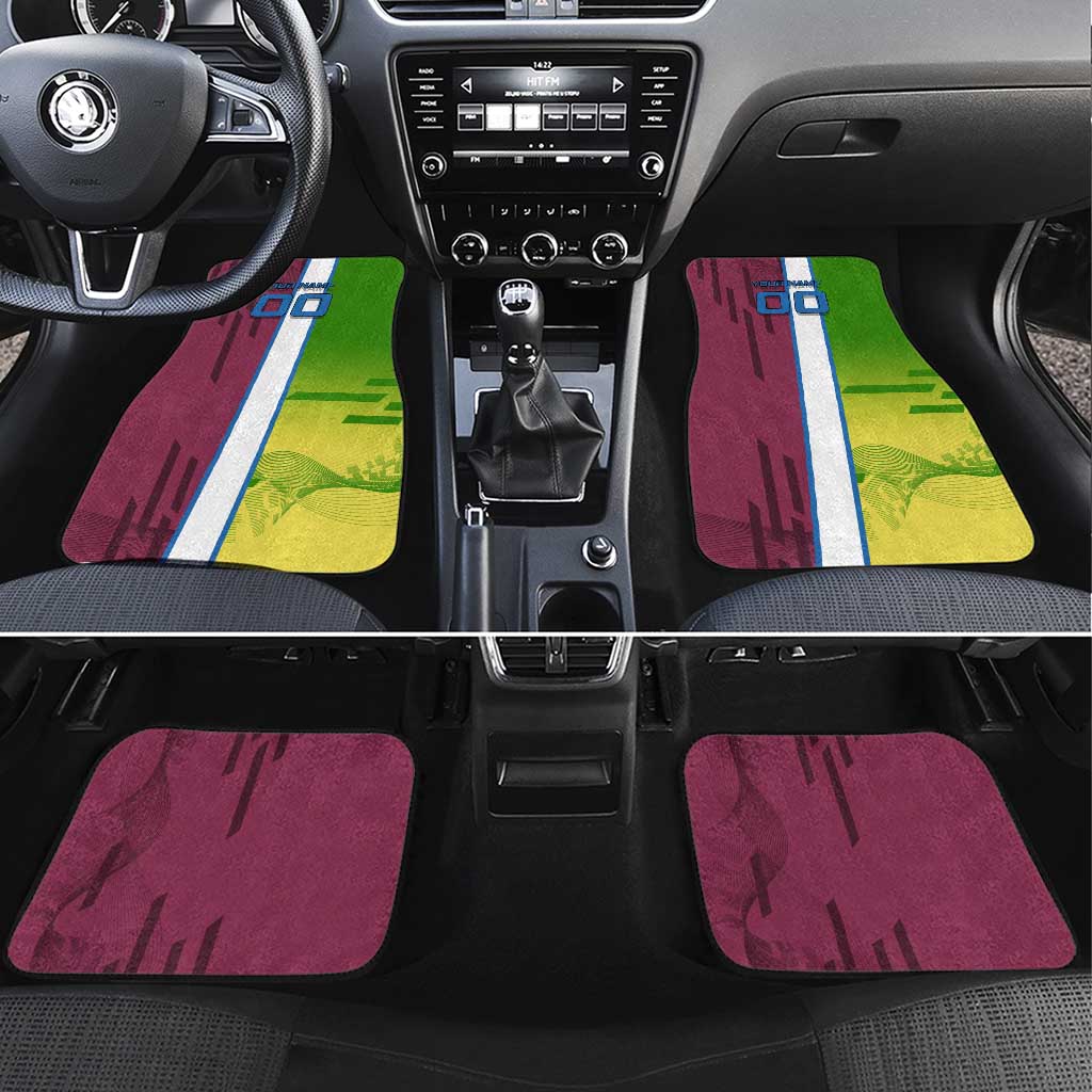 Personalized Giyuu Tomioka Demon Slayer Badminton Theme Car Mats with Racket Action Pose and Tricolor Graphic Design - The Mazicc