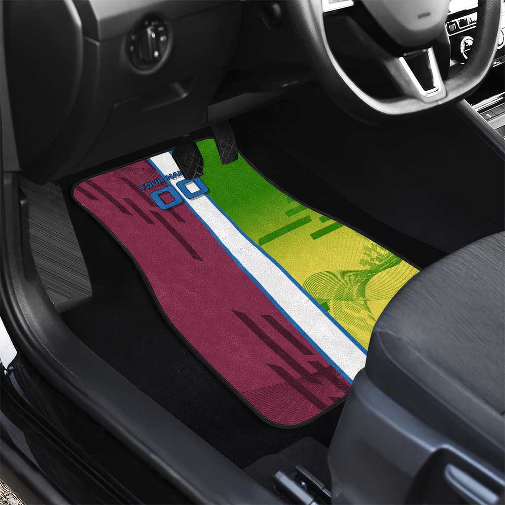Personalized Giyuu Tomioka Demon Slayer Badminton Theme Car Mats with Racket Action Pose and Tricolor Graphic Design - The Mazicc