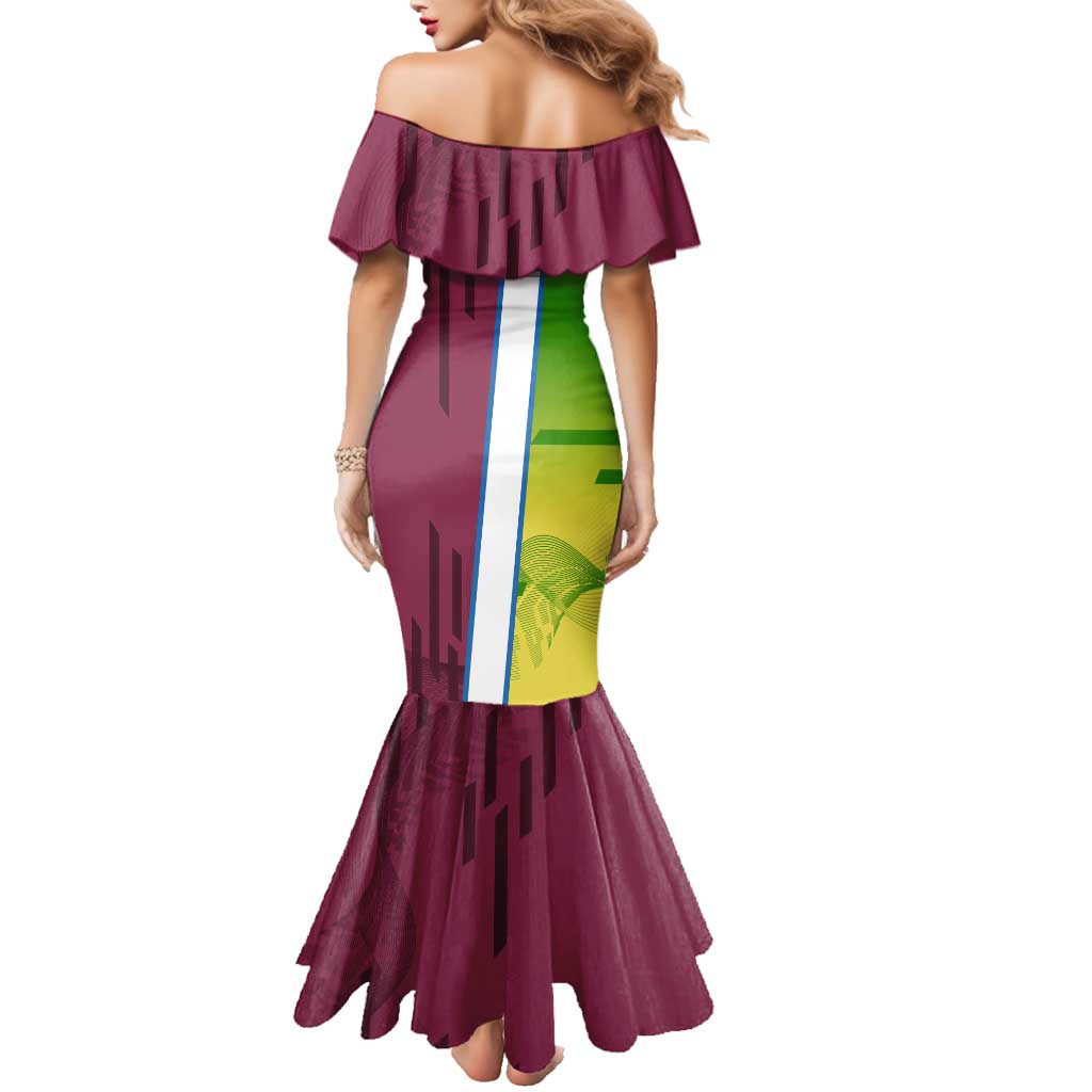 Personalized Giyuu Tomioka Demon Slayer Badminton Theme Family Matching Mermaid Dress and Hawaiian Shirt with Racket Action Pose and Tricolor Graphic Design