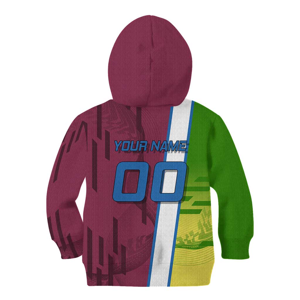 Personalized Giyuu Tomioka Demon Slayer Badminton Theme Kid Hoodie with Racket Action Pose and Tricolor Graphic Design - The Mazicc