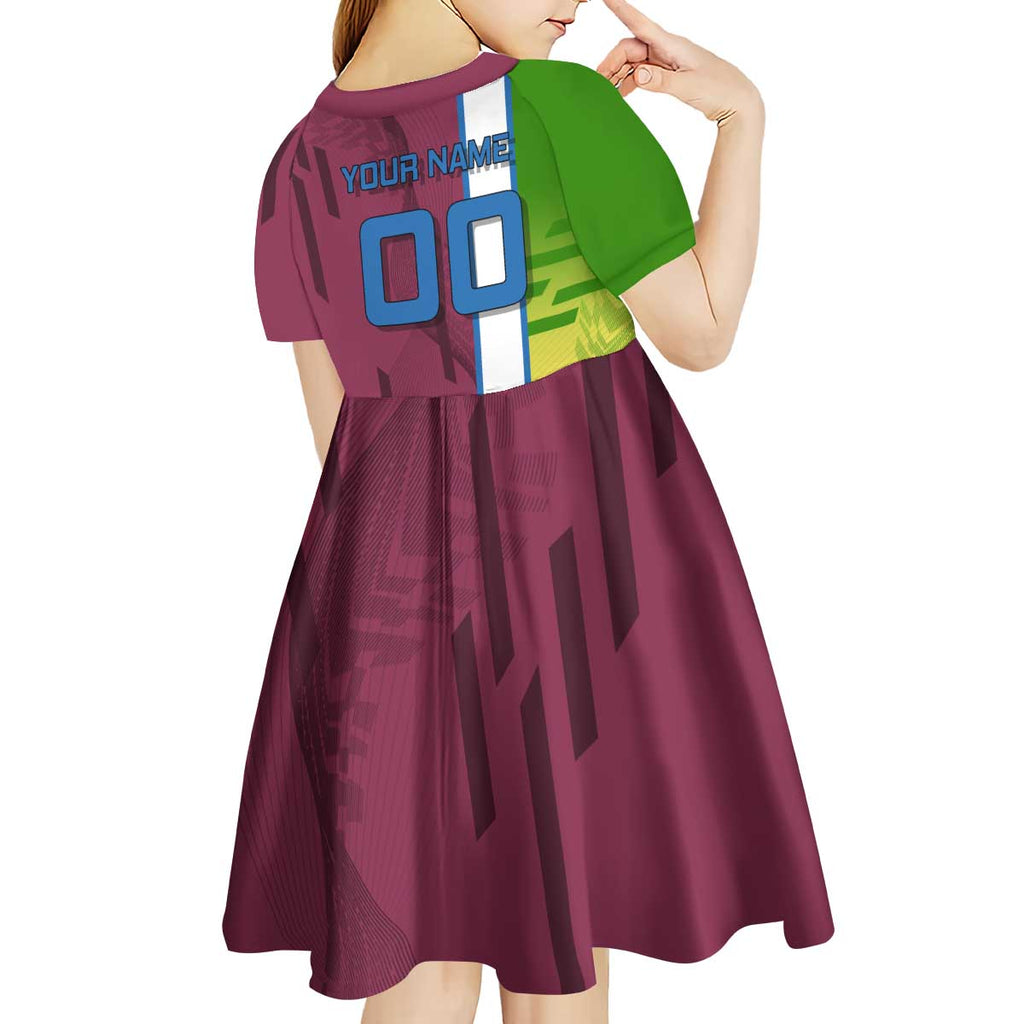 Personalized Giyuu Tomioka Demon Slayer Badminton Theme Kid Short Sleeve Dress with Racket Action Pose and Tricolor Graphic Design - The Mazicc