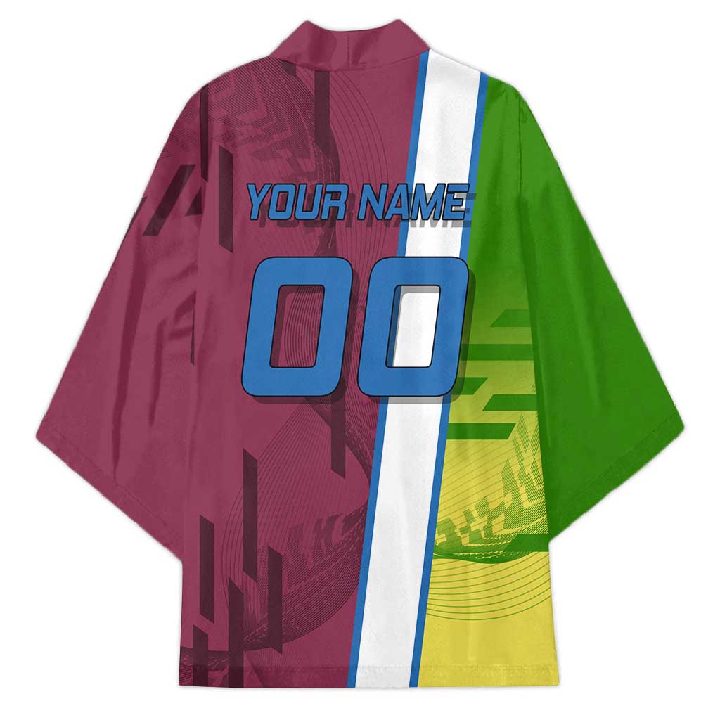 Personalized Giyuu Tomioka Demon Slayer Badminton Theme Kimono with Racket Action Pose and Tricolor Graphic Design - The Mazicc