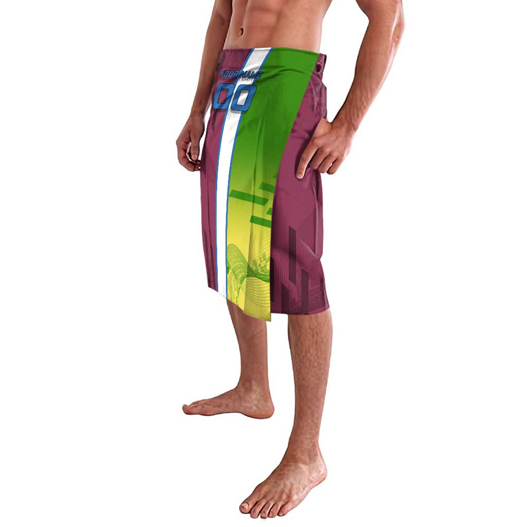 Personalized Giyuu Tomioka Demon Slayer Badminton Theme Lavalava with Racket Action Pose and Tricolor Graphic Design - The Mazicc