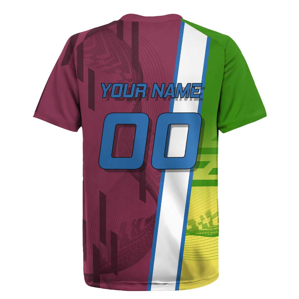 Personalized Giyuu Tomioka Demon Slayer Badminton Theme Rugby Jersey with Racket Action Pose and Tricolor Graphic Design - The Mazicc