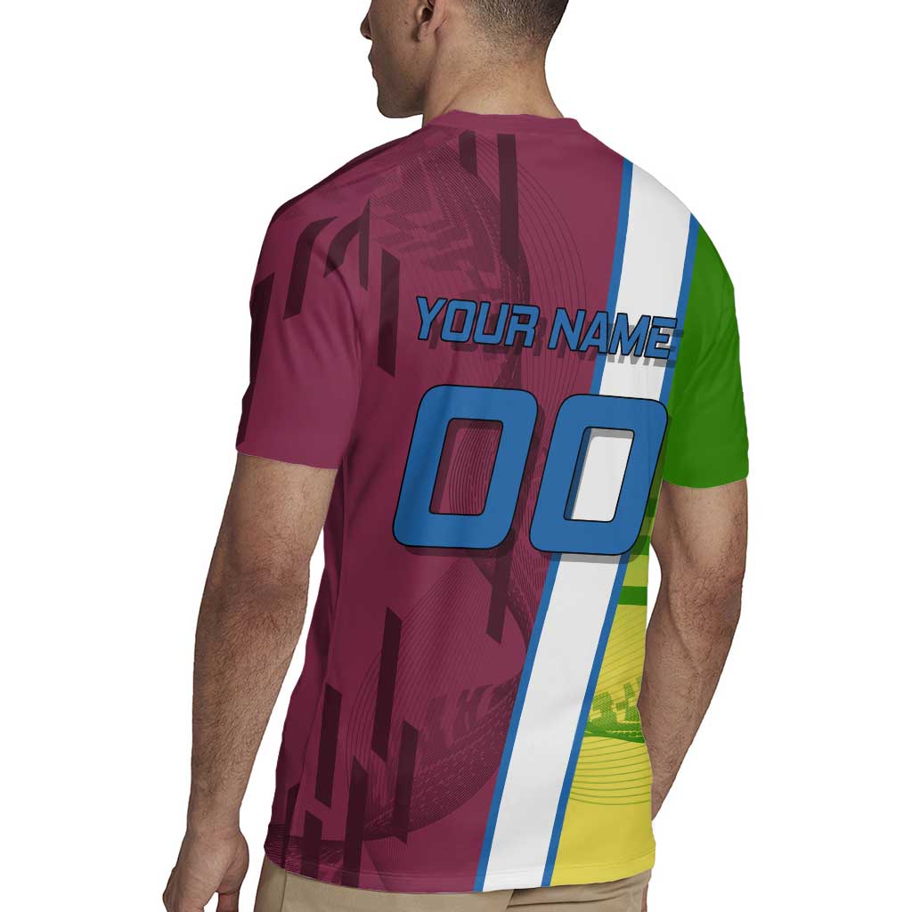 Personalized Giyuu Tomioka Demon Slayer Badminton Theme Rugby Jersey with Racket Action Pose and Tricolor Graphic Design - The Mazicc