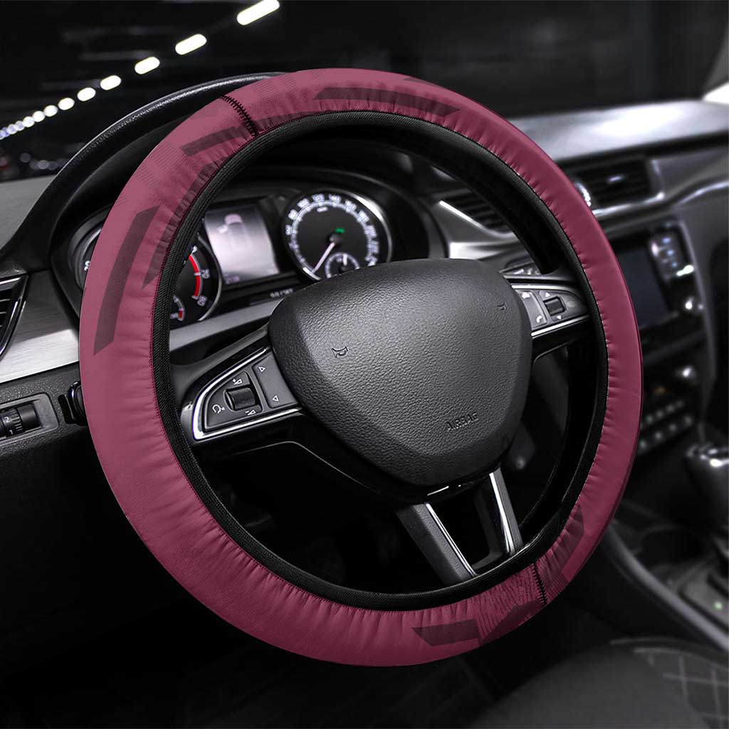 Giyuu Tomioka Demon Slayer Badminton Theme Steering Wheel Cover with Racket Action Pose and Tricolor Graphic Design - The Mazicc