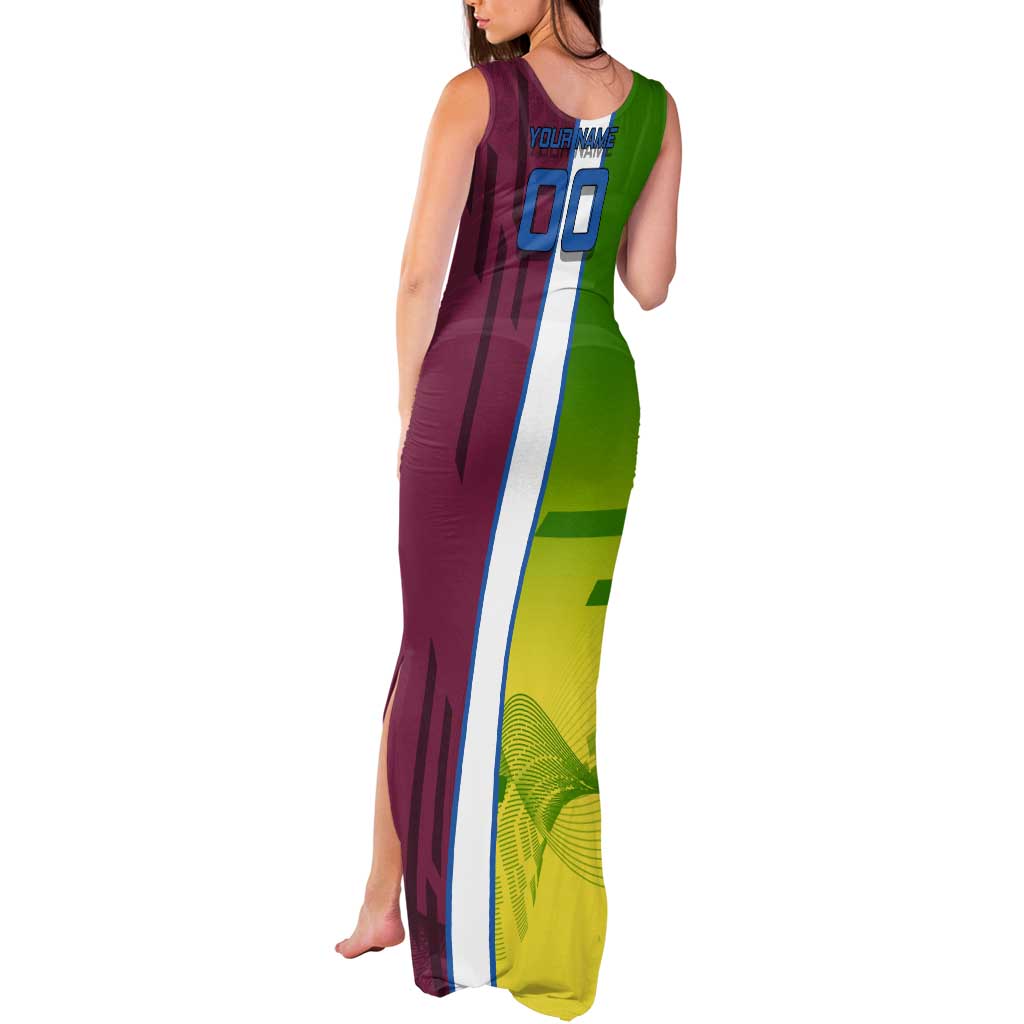 Personalized Giyuu Tomioka Demon Slayer Badminton Theme Tank Maxi Dress with Racket Action Pose and Tricolor Graphic Design - The Mazicc