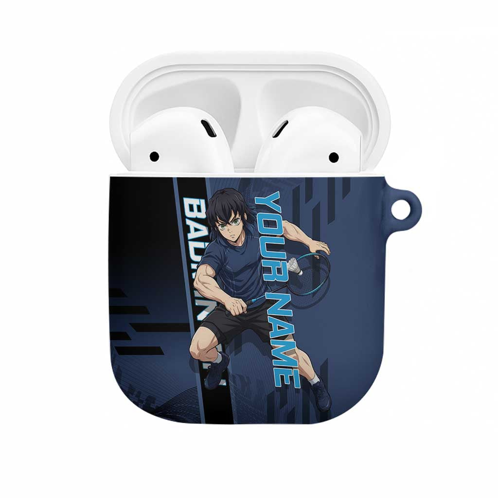 Personalized Inosuke Blue Lock AirPods Case Crossover Badminton Design with Action Pose - The Mazicc