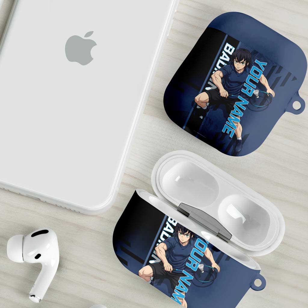 Personalized Inosuke Blue Lock AirPods Case Crossover Badminton Design with Action Pose - The Mazicc